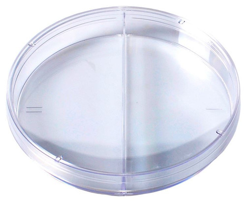 [GEN-KORD-2903]  100 x 15mm Stackable Divided Petri Dish with ISO Mark, RNase and DNase Free, STERILE